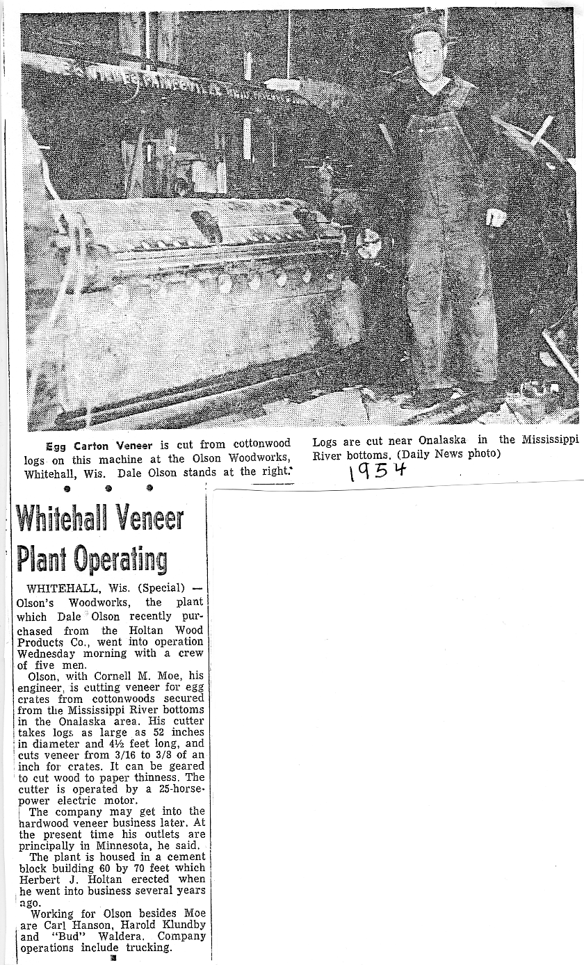 1954 Whitehall Veneer Plant