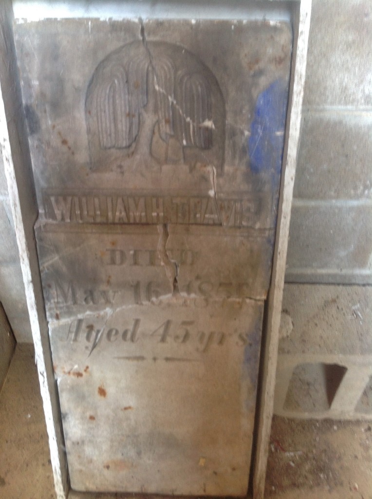 Old tombstone found in Galesville--burial site may have been behind what became the Rall Feedmill.