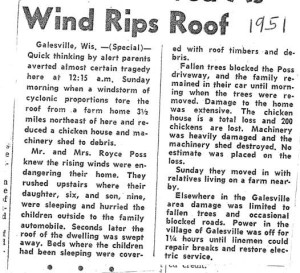 1951 wind storm Gale