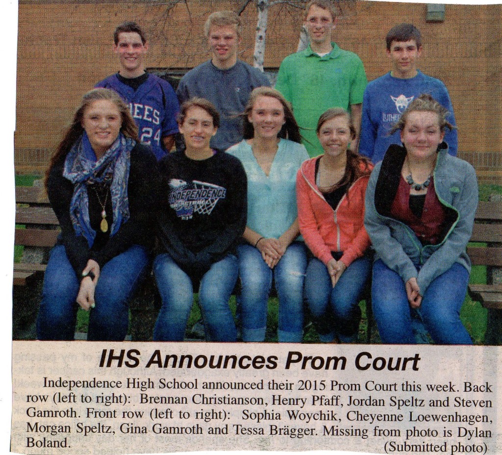 Prom Court 2015 Independence HS