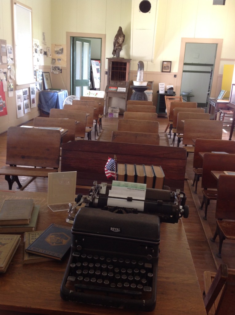 Lee Schoolhouse, 2015-new addition to the teacher's desk--a typewriter